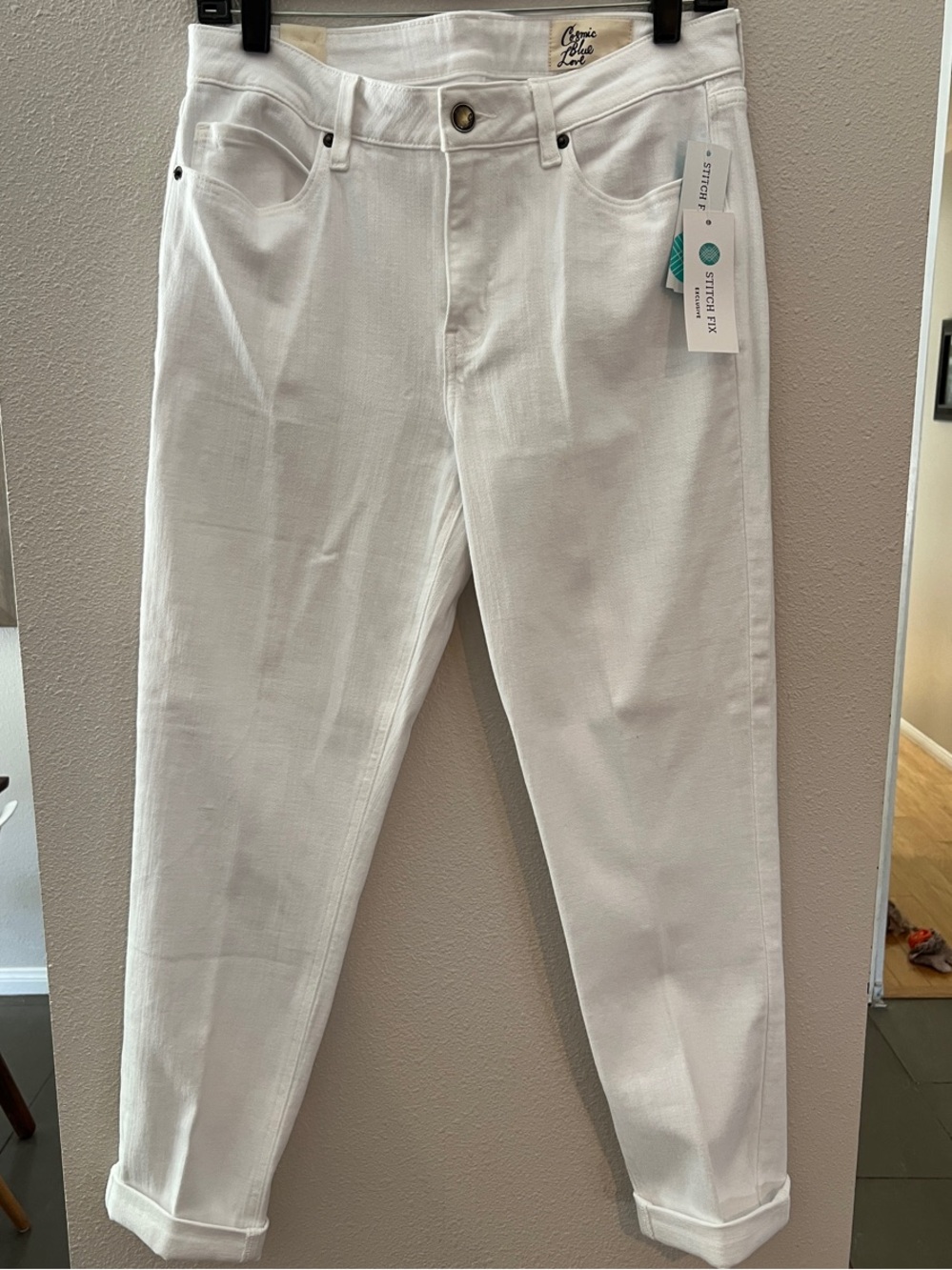 Cosmic Blue Love White Ankle Jeans - Clean Style